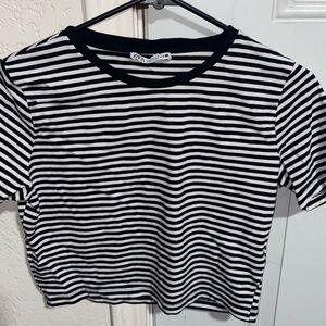 Zara Monochrome Striped Top